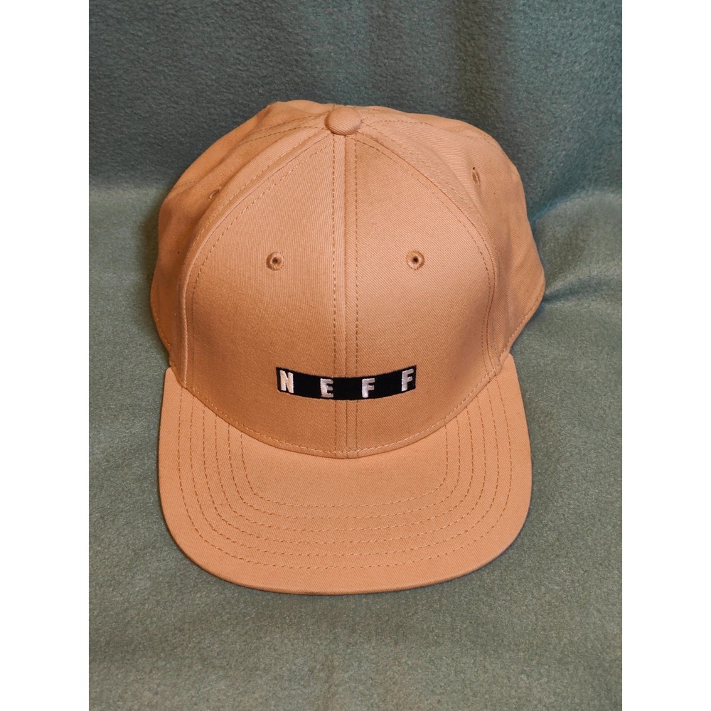 NEFF Snapback Hat Tan One Size Adjustable Embroidered Solid